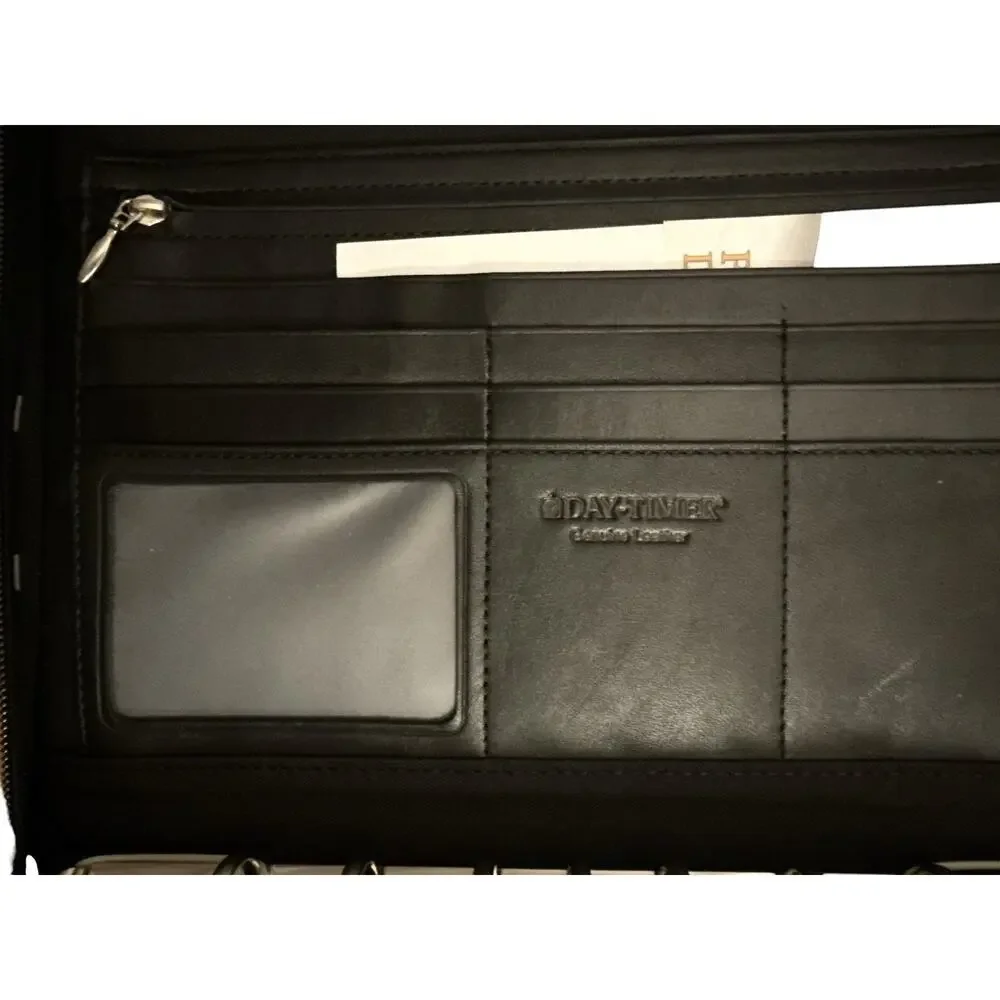Leather Portfolio Binder 8.5x11 Professional Organizer with Zipper Closure